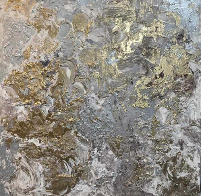 Beige gold silver gray 3D texture art - Image 4