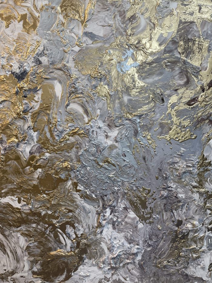 Beige gold silver gray 3D texture art - Image 5
