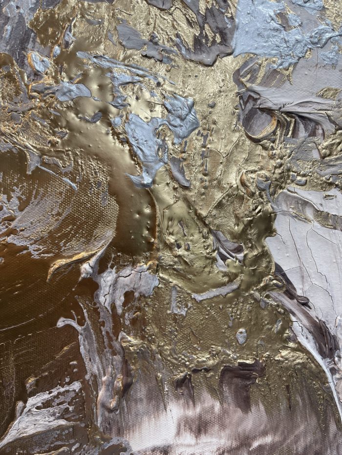 Beige gold silver gray 3D texture art - Image 7