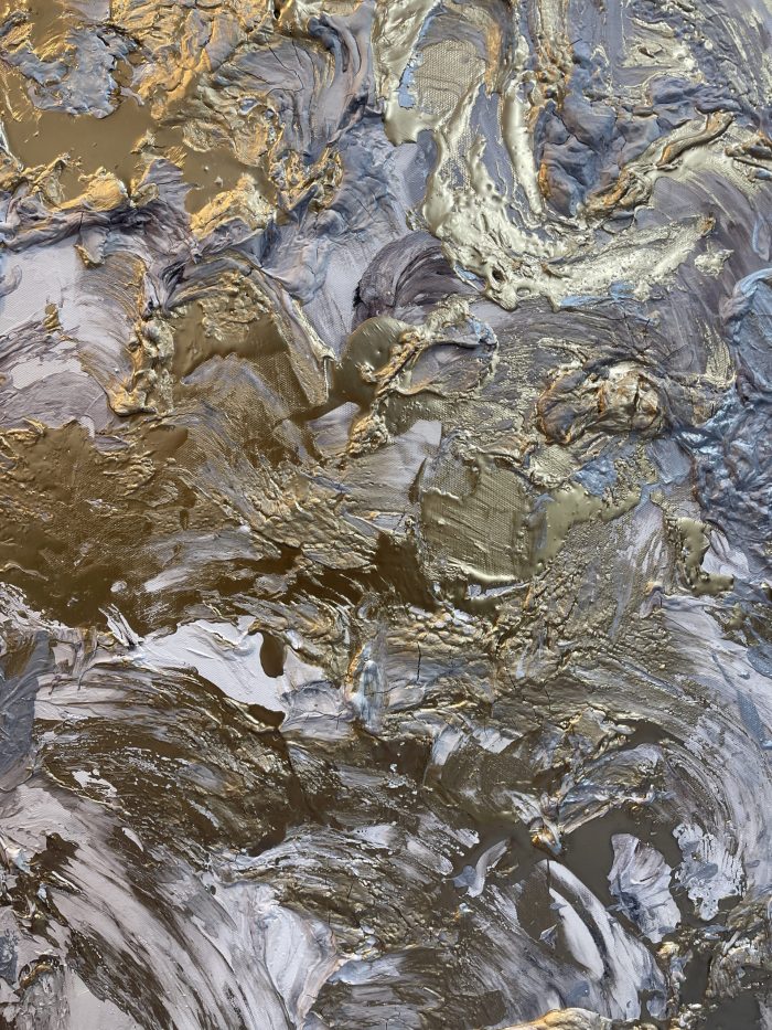 Beige gold silver gray 3D texture art - Image 6